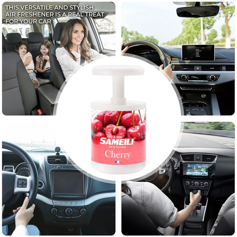 SAMEILI Y-005 Gel Air Freshener – Long Lasting Car & Home Fragrance, Cup Holder & Dashboard Placement, Odour Eliminator Air Freshener for Car, Office, Bedroom & Living Room(CHERRY) - Image 4